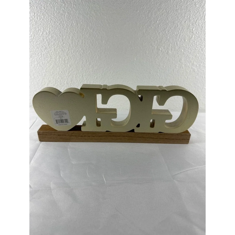 Gigi Is My Favorite Nickname‎ Wooden Block Sign Blue Floral Gold Heart Decor